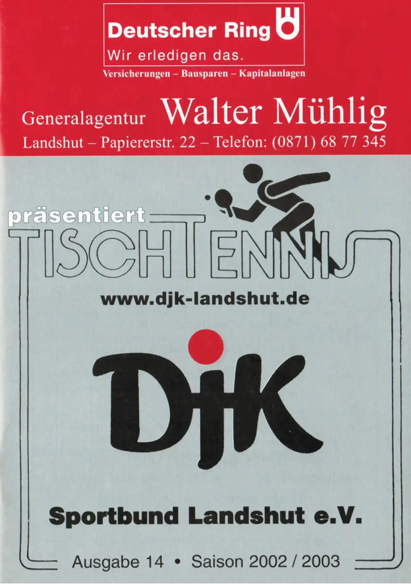 Programmheft der DJK vom Jahr 2002