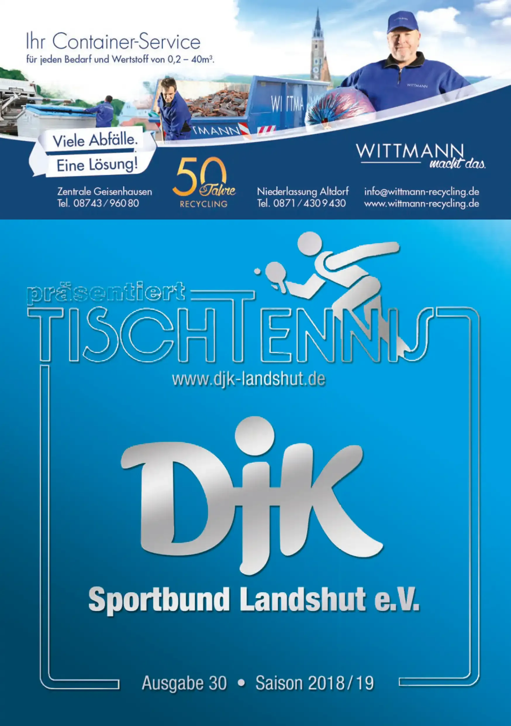 Programmheft der DJK vom Jahr 2018