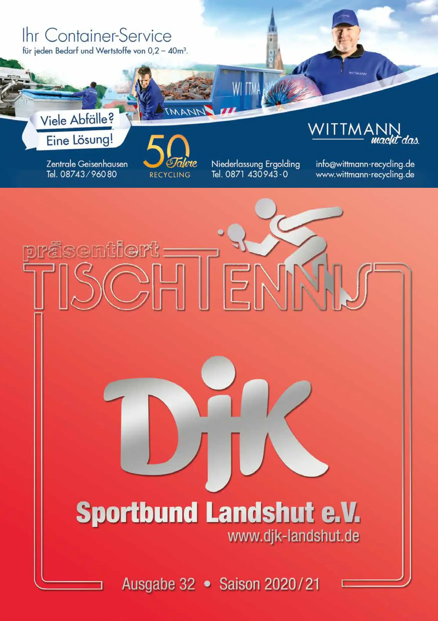 Programmheft der DJK vom Jahr 2020