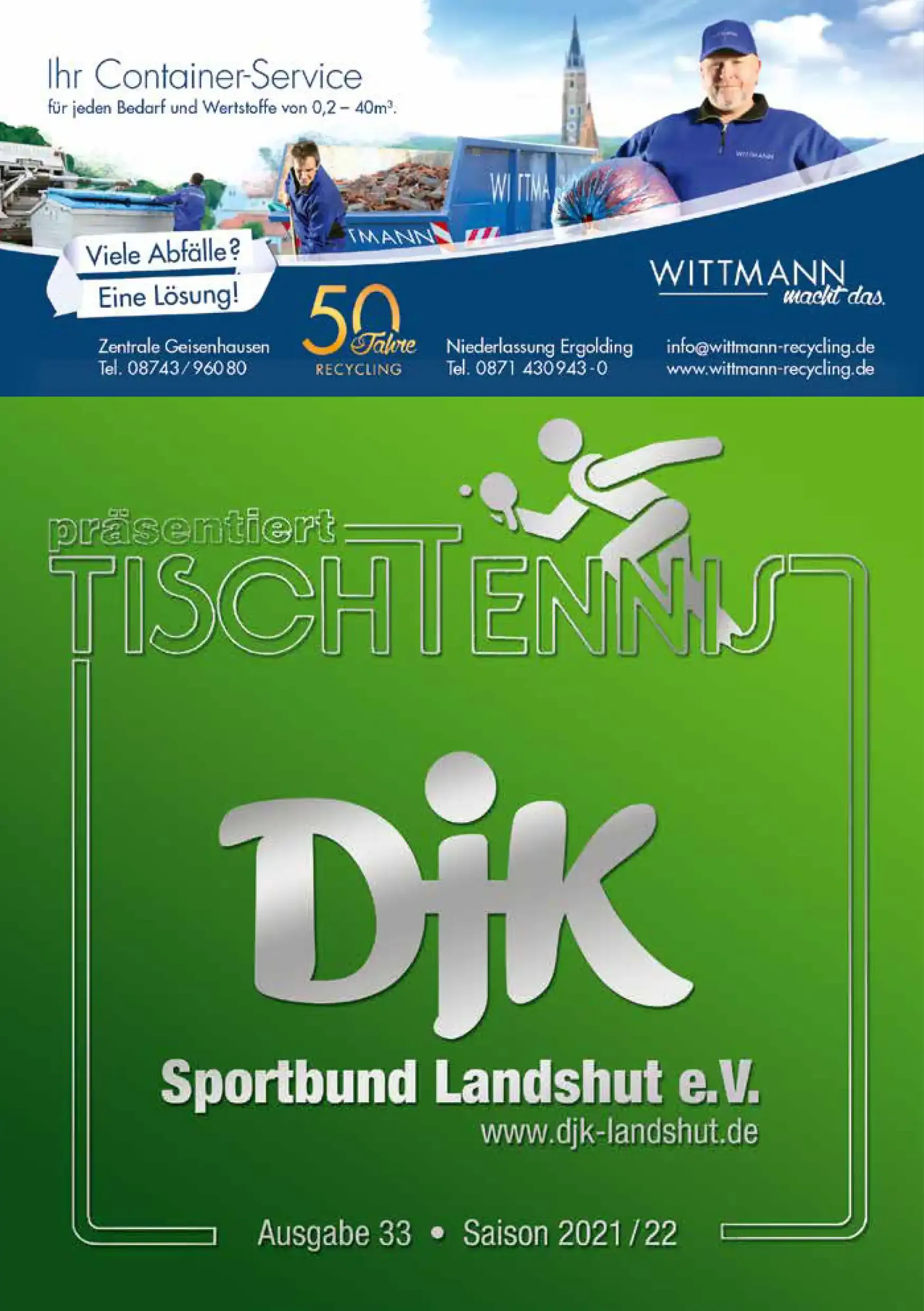 Programmheft der DJK vom Jahr 2021